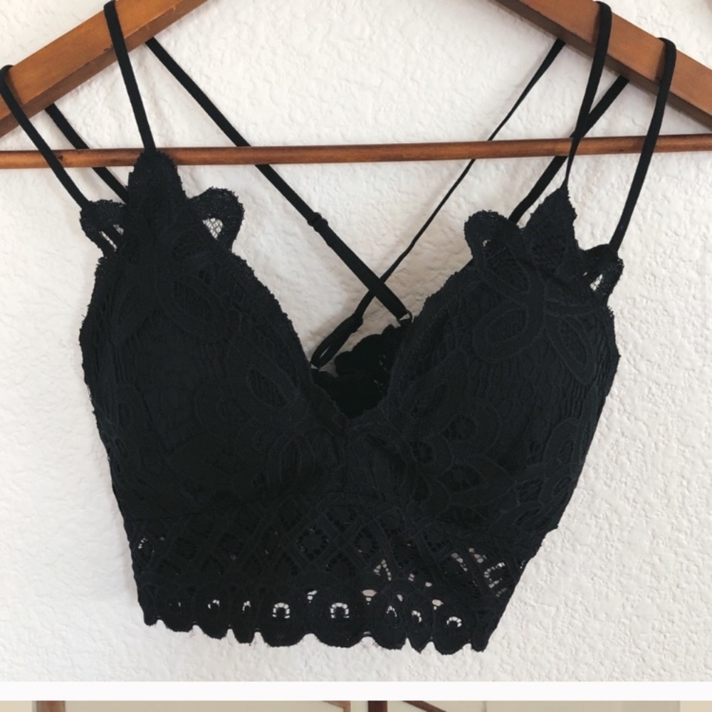 Black Lace Crop Top Bralette